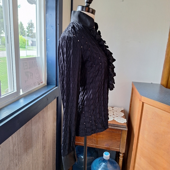 Naracamicie Black Stretch Eyelet Blouse, SIze Large12/14 - Picture 6 of 13